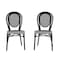 Flash Furniture Lourdes Thonet French Bistro Stacking Chair, Black and White PE Rattan and Black Alum Frame, 2PK 2-SDA-AD642002S-BKWH-BK-GG - alternate 10